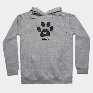 Max name made of hand drawn paw prints Hoodie